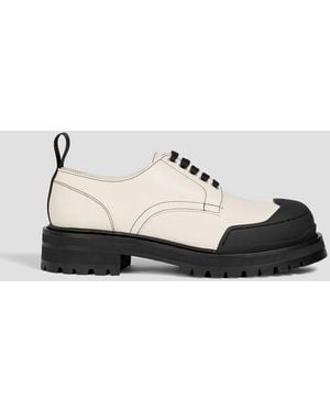 Marni Dada Army Rubber-Trimmed Leather Brogues - White