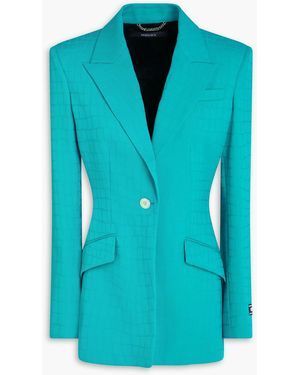 Versace Wool-Jacquard Blazer - Blue