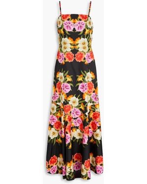Borgo De Nor Floral-print Cotton-poplin Maxi Dress - White