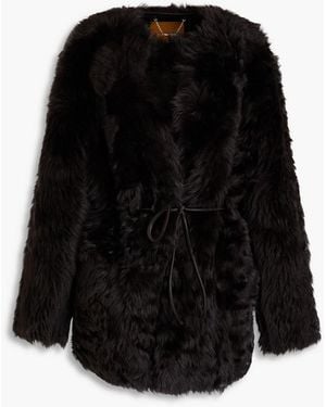 Zimmermann Belted Shearling Jacket - Black