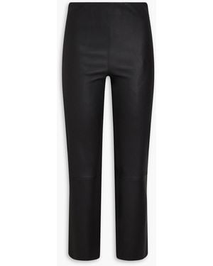 By Malene Birger Florentina Cropped Stretch-leather Slim-leg Trousers - Black