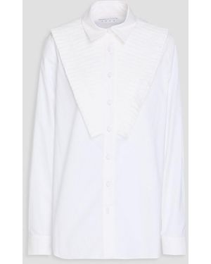 Area Pintucked Cotton-blend Poplin Shirt - White