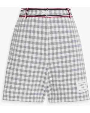 Thom Browne Gingham Cotton-Blend Bouclé Shorts - White
