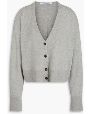 Another Tomorrow Mélange Cashmere And Wool-blend Cardigan - Grey