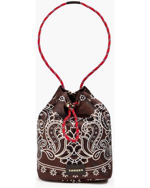 Sandro Bucket bag aus glänzendem twill mit print - Rot