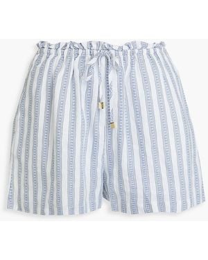 Heidi Klein Linen-Jacquard Shorts - Blue
