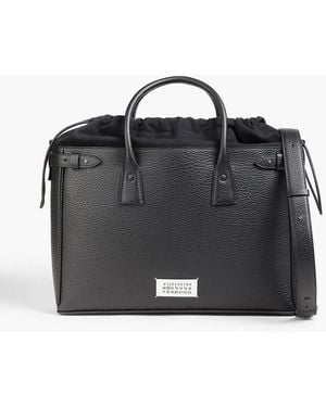 Maison Margiela Tote bag aus narbenleder und canvas - Schwarz