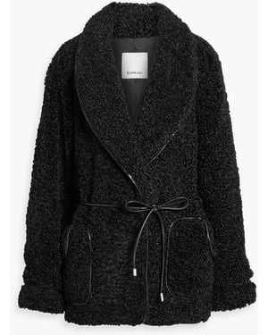 Jonathan Simkhai Kimia Belted Teddy Fleece Jacket - Black