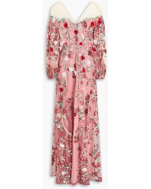 Marchesa Embroidered Tulle Gown