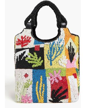 STAUD Cote Beaded Satin Bucket Bag - Multicolour