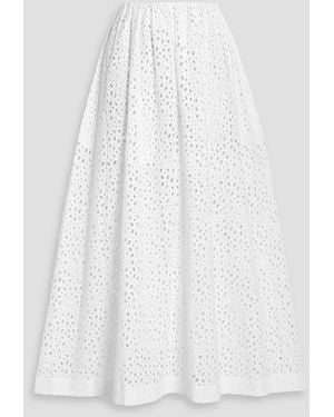 TOTEME Broderie Anglaise Cotton Midi Skirt - White