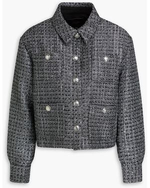 Maje Sequin-Embellished Metallic Tweed Jacket - Grey