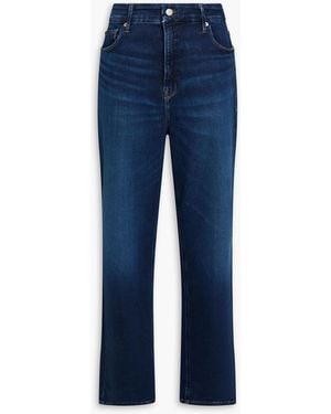 GOOD AMERICAN Soft Tech Good True High-Rise Straight-Leg Jeans - Blue