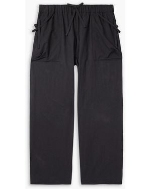 Simone Rocha Straight-Leg Bow-Detailed Cotton-Blend Cargo Pants - Blue