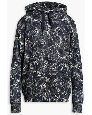 Isabel Marant Marvin Printed Cotton-Blend Fleece Hoodie - Black