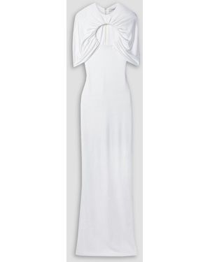 Et Ochs Cape-effect Cutout Ruched Stretch-jersey Gown - White