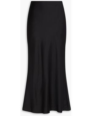 Veronica Beard Clover Silk-Blend Satin Midi Skirt - Black