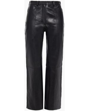 Sandro Evy Leather Straight-Leg Pants - Black