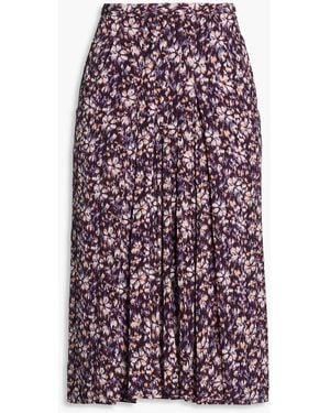 Isabel Marant Eolia Printed Crepe De Chine Skirt - Purple