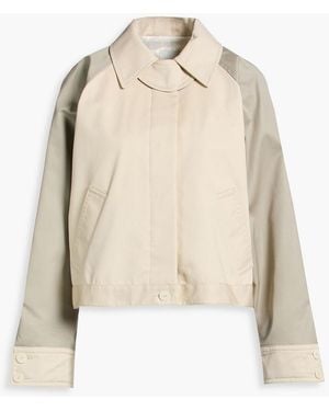 Sandro Two-tone Cotton-twill Jacket - Natural