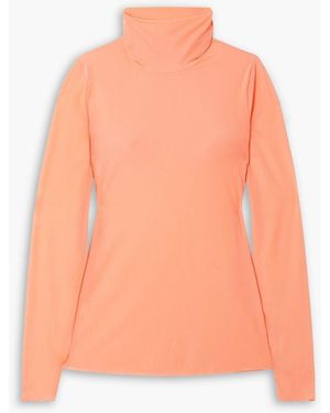 Dries Van Noten Mesh Turtleneck Top - Orange