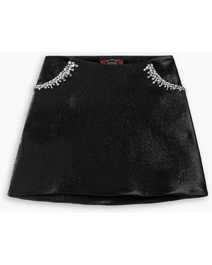 Miss Sohee Crystal-embellished Lamé Mini Skirt - Black