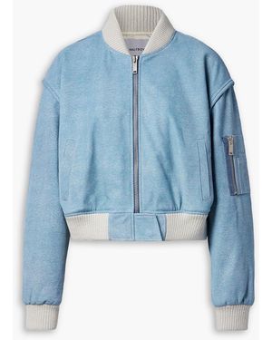 Halfboy Printed Suede Bomber Jacket - Blue