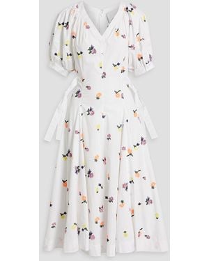 3.1 Phillip Lim Embellished Cotton-poplin Midi Dress - White
