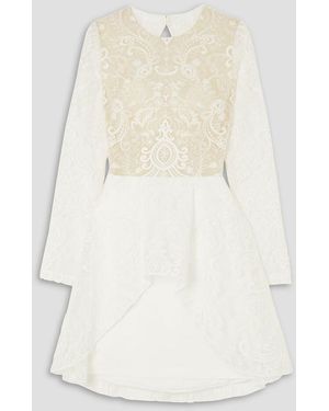 Rime Arodaky Sansa rückenfreies minikleid aus spitze und crêpe - Natur