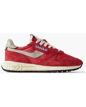 Autry Reelwind Low Suede And Shell Trainers - Red
