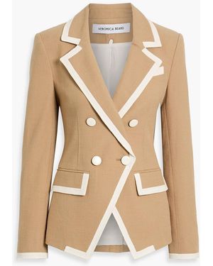Veronica Beard Edison Dickey Double-Breasted Cotton-Blend Tweed Blazer - Natural