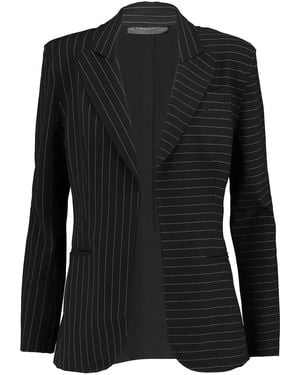 Norma Kamali Striped Crepe Blazer - Black