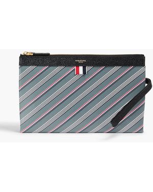 Thom Browne Striped Coated Canvas Travel Set - Grey