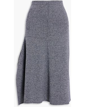 Tibi Asymmetric Stretch-knit Midi Skirt - Gray