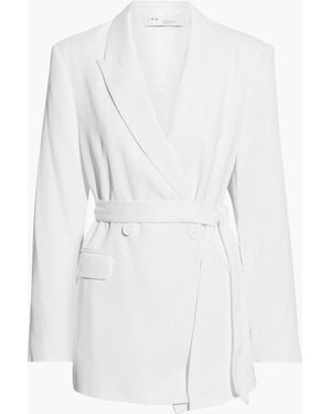 IRO Jekke Double-Breasted Belted Crepe Blazer - White