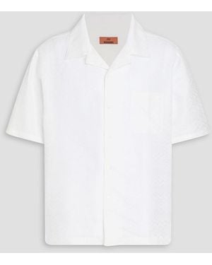Missoni Hemd aus jacquard aus einer baumwoll-leinenmischung - Weiß