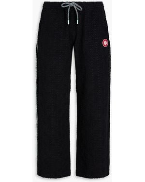 CASABLANCA Cotton-Blend Terry-Jacquard Straight-Leg Trousers - Black