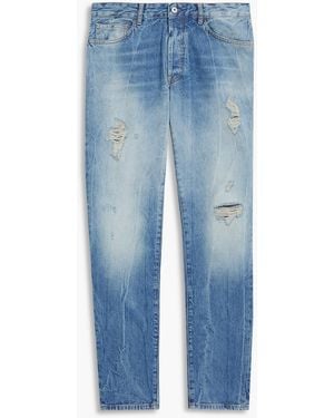 Marcelo Burlon Slim-Fit Distressed Denim Jeans - Blue