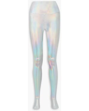 Norma Kamali Iridescent Stretch-jersey Stirrup leggings - White