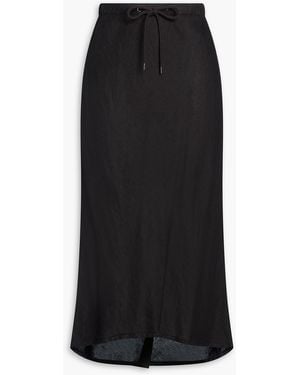 James Perse Linen Midi Skirt - Black