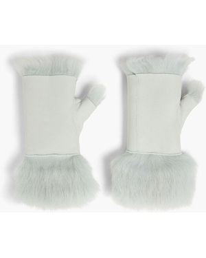 Karl Donoghue Shearling Fingerless Gloves - White