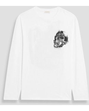 McQueen Printed Cotton-Jersey T-Shirt - White