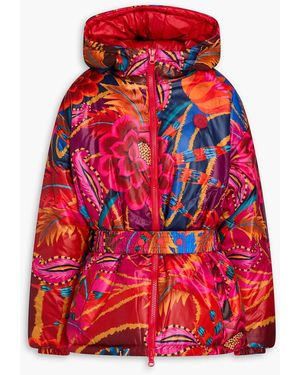 FARM Rio Reversible Printed Padded Shell Jacket - Red