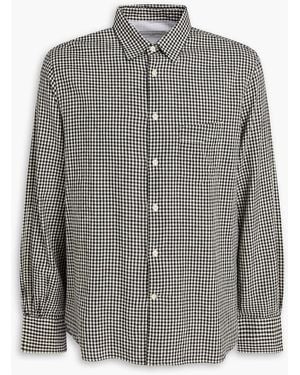 Officine Generale Benoit Gingham Cotton, Linen And Ramie-Blend Shirt - Grey