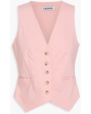 Jonathan Simkhai Linen-Blend Vest - Pink