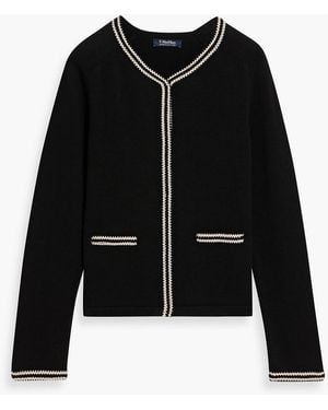 Max Mara Embroidered Cotton Cardigan - Black
