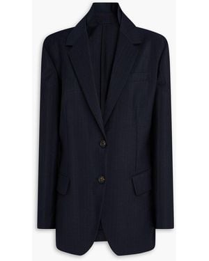 Brunello Cucinelli Pinstriped Wool Blazer - Blue