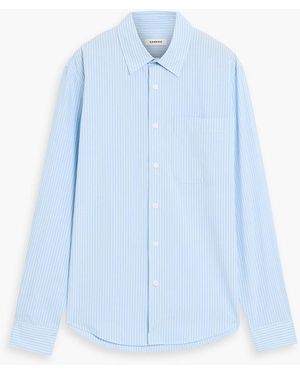 Sandro Striped Cotton-Poplin Shirt - Blue