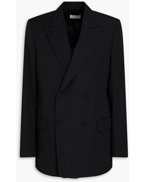 Lanvin Double-Breasted Grain De Poudre Wool Blazer - Black