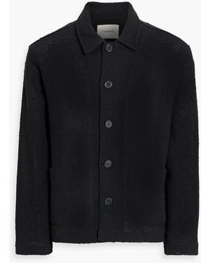 FRAME Crocheted Cotton-Blend Jacket - Black